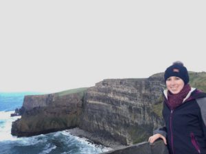 Sophie at the Cliffs of Moher, Ireland