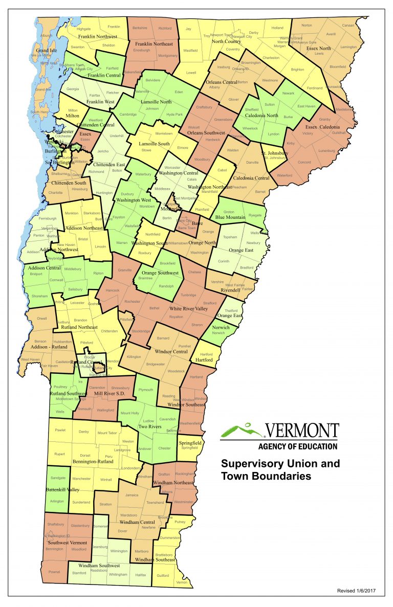 edu vermont map of school unions districts towns Brattleboro