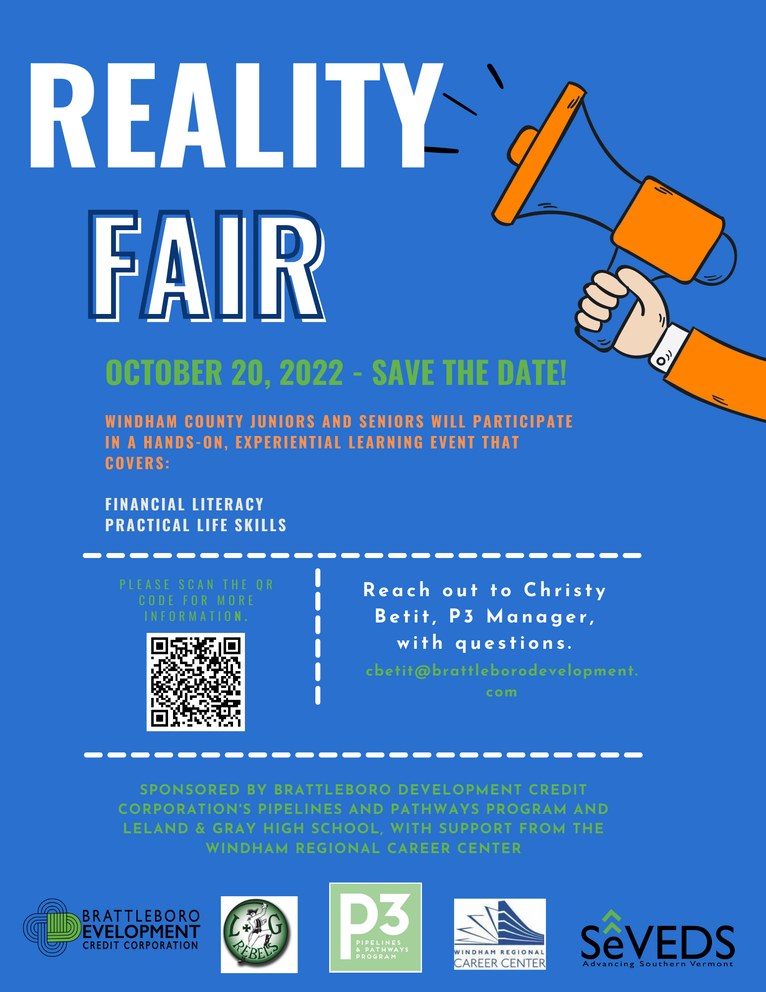 Reality Fair With QR Code Save The Date FALL 2022 – UPDATE