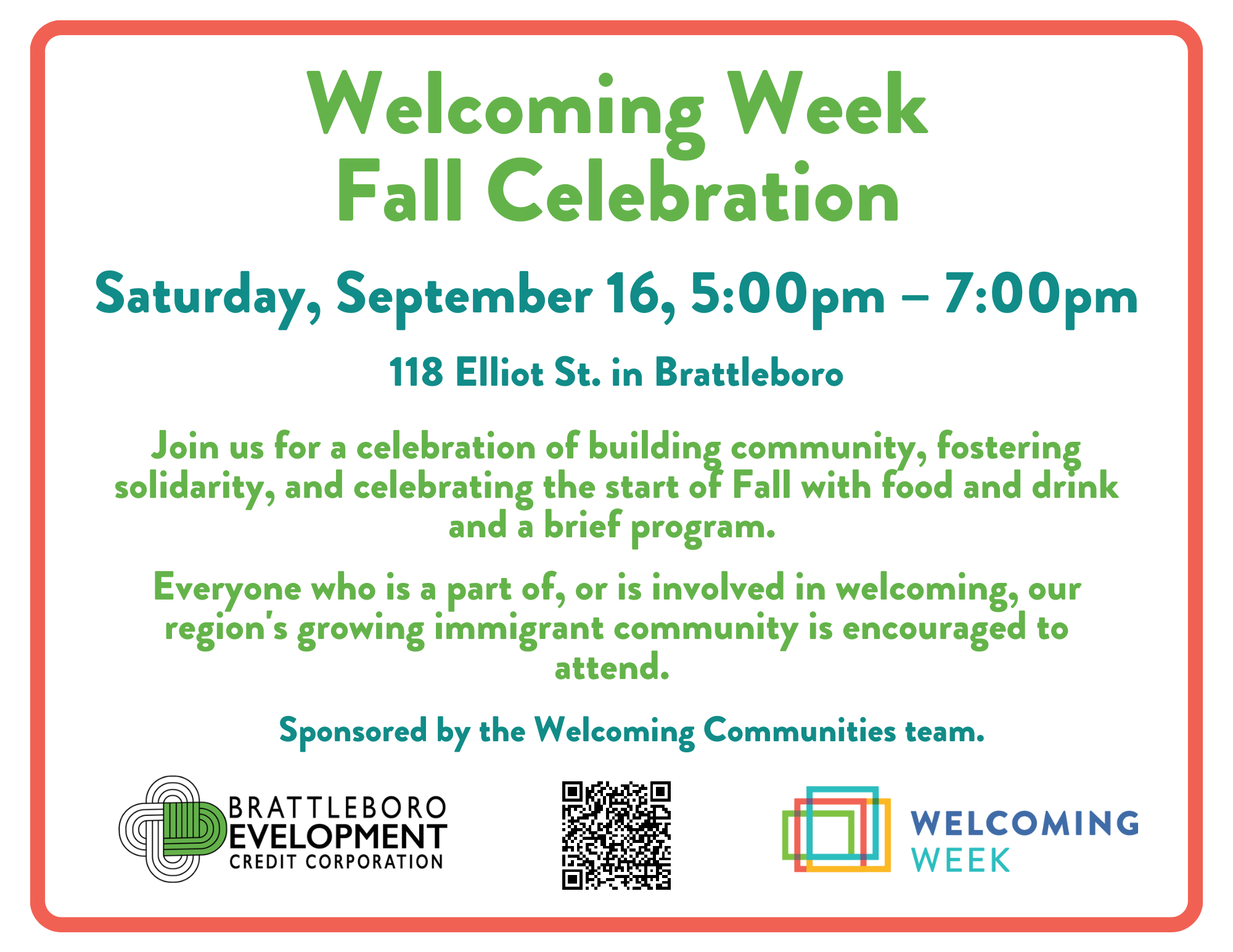 Welcoming Communities To Host Welcoming Week Celebration On Saturday, September 16