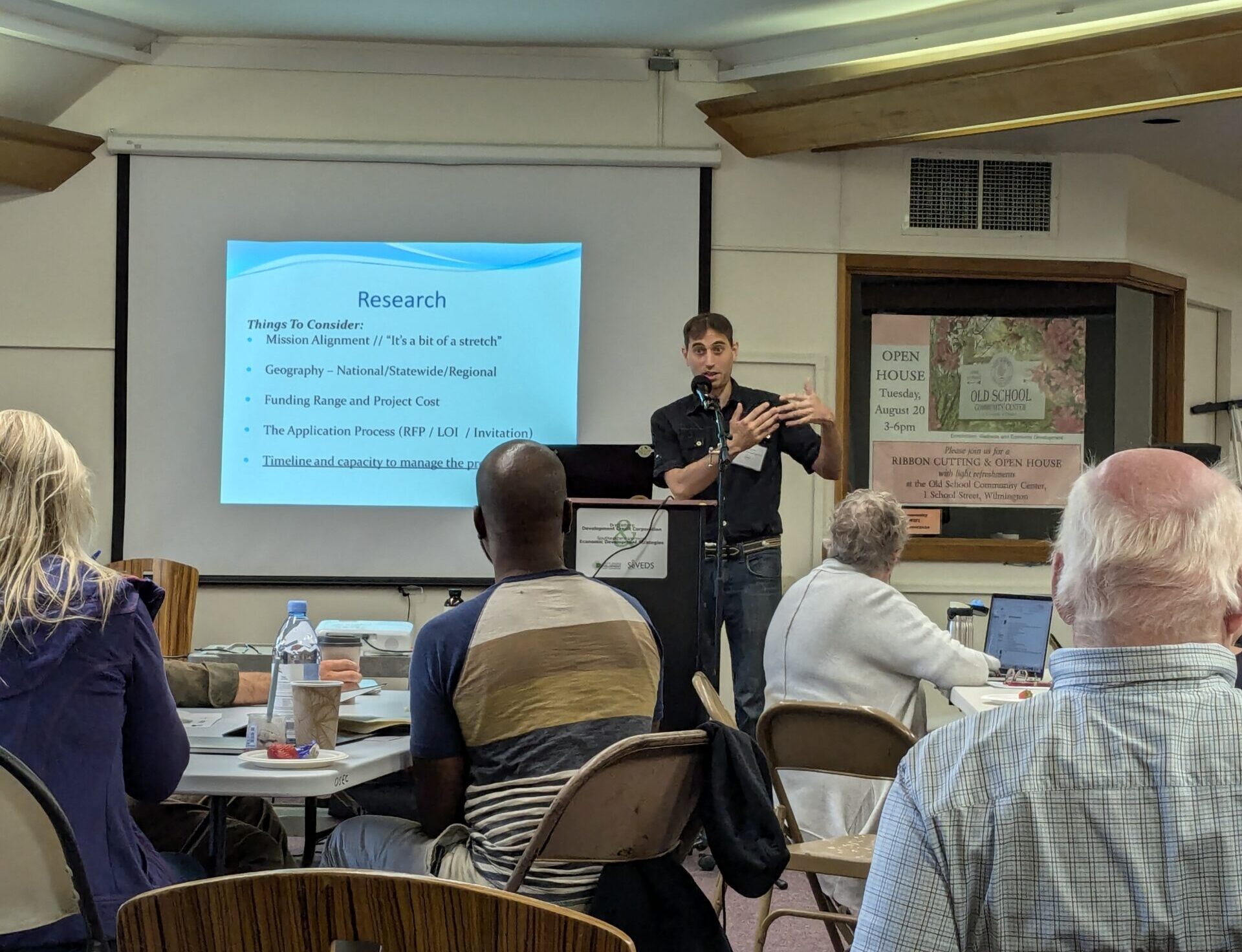 Consultant Jed Blume Leads A Group Session At The 8/22/24 SVEP Grant Writing Workshop