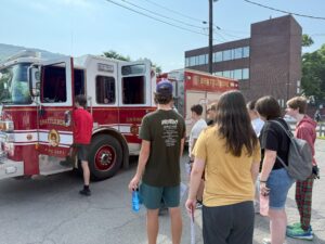 Students learning career pathways from the Town of Brattleboro.