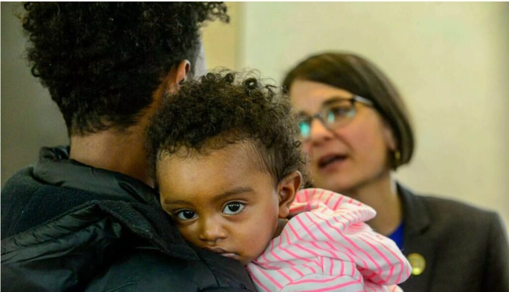 Rep. Becca Balint, D-Vt., met with refugee families at the Multicultural Community Center of Southern Vermont during a visit with the Ethiopian Community Development Council in Brattleboro on Monday, Feb. 13, 2023